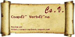 Csapó Verbéna névjegykártya